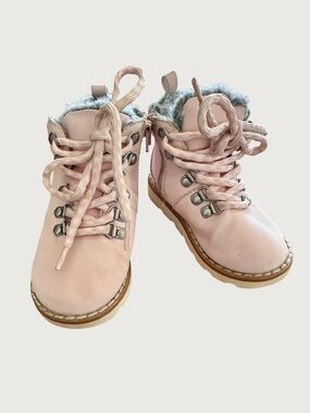 JOE FRESH | Light Pink Faux-Fur Lace-Up Toddler Boots 5T